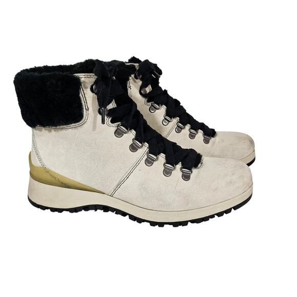 Bionica Diablo Suede Lace Up Boots in Moonbeam White - Picture 1 of 11